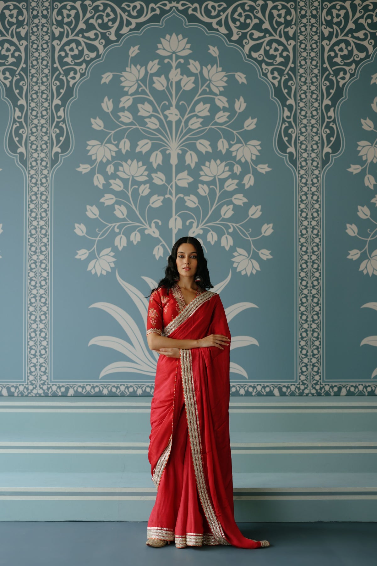 Red Anisha Saree Set