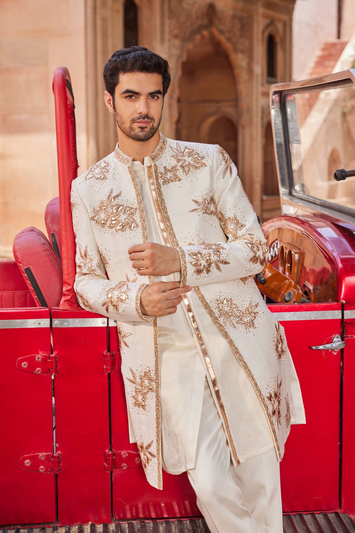 Shaheen Silk Sherwani Set