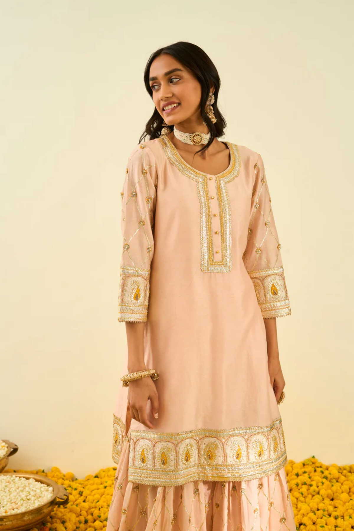 Shabina rosepink kurta set