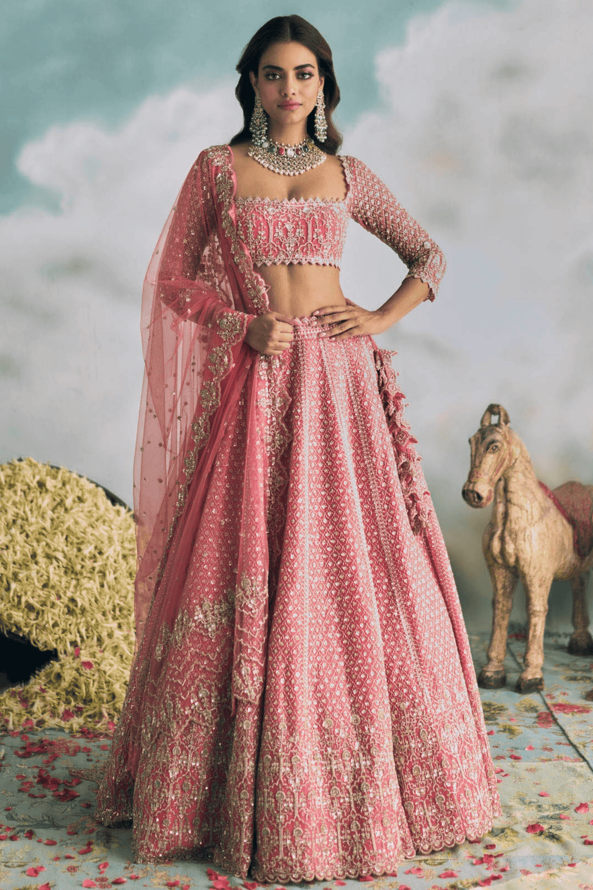 Coral Chandini Lehenga Set