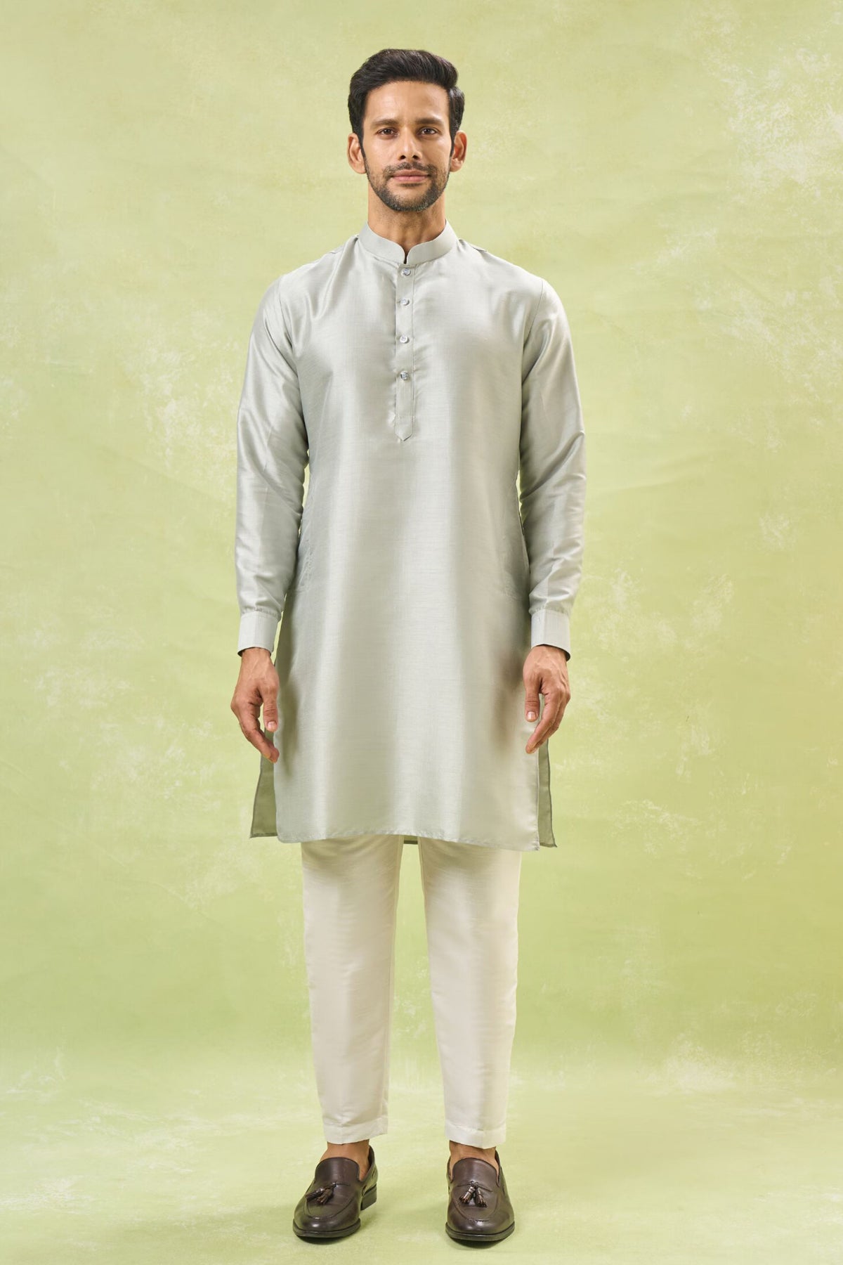 Sage Embroidered Nehru Jacket Set