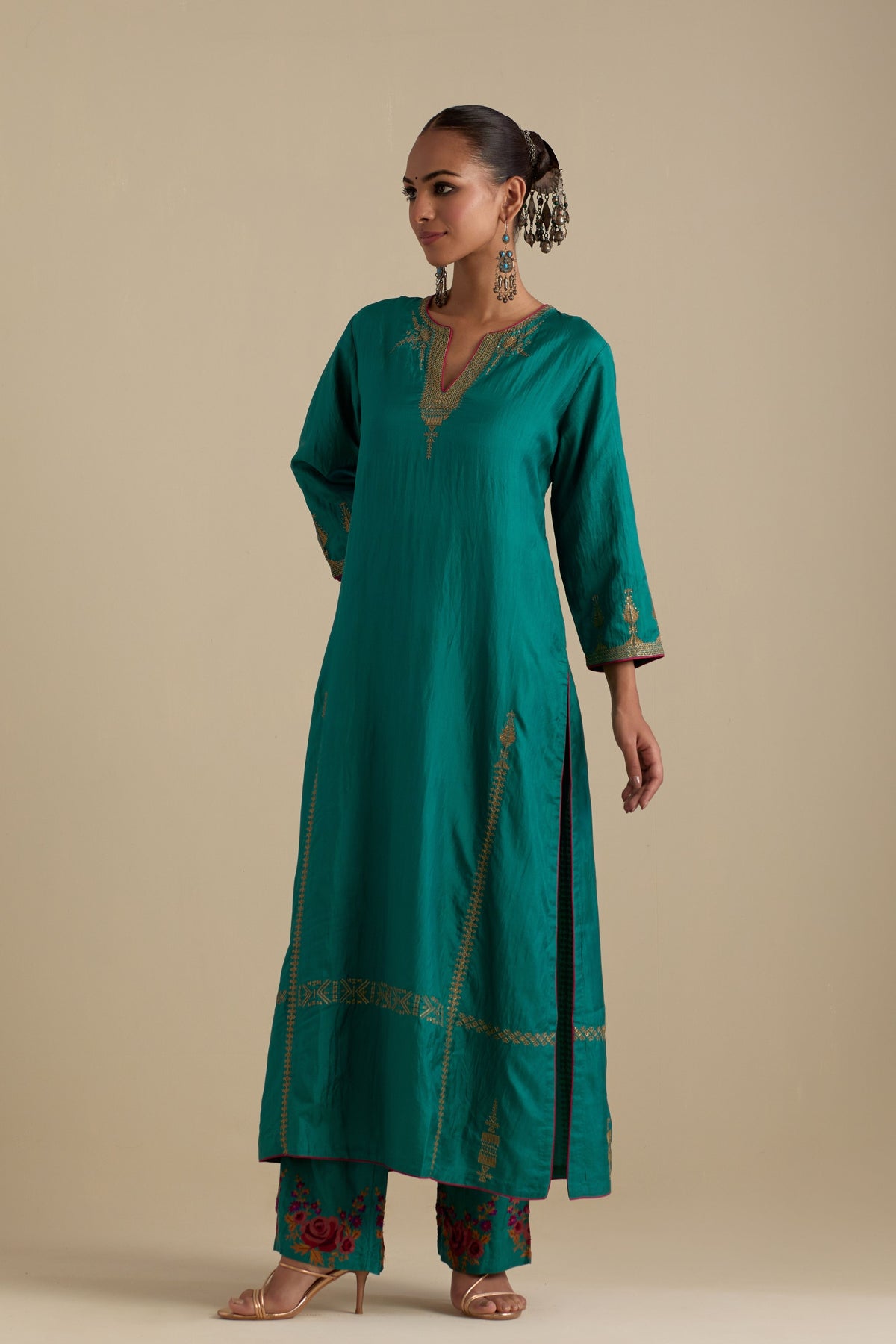 Persian Green Straight Kurta Set