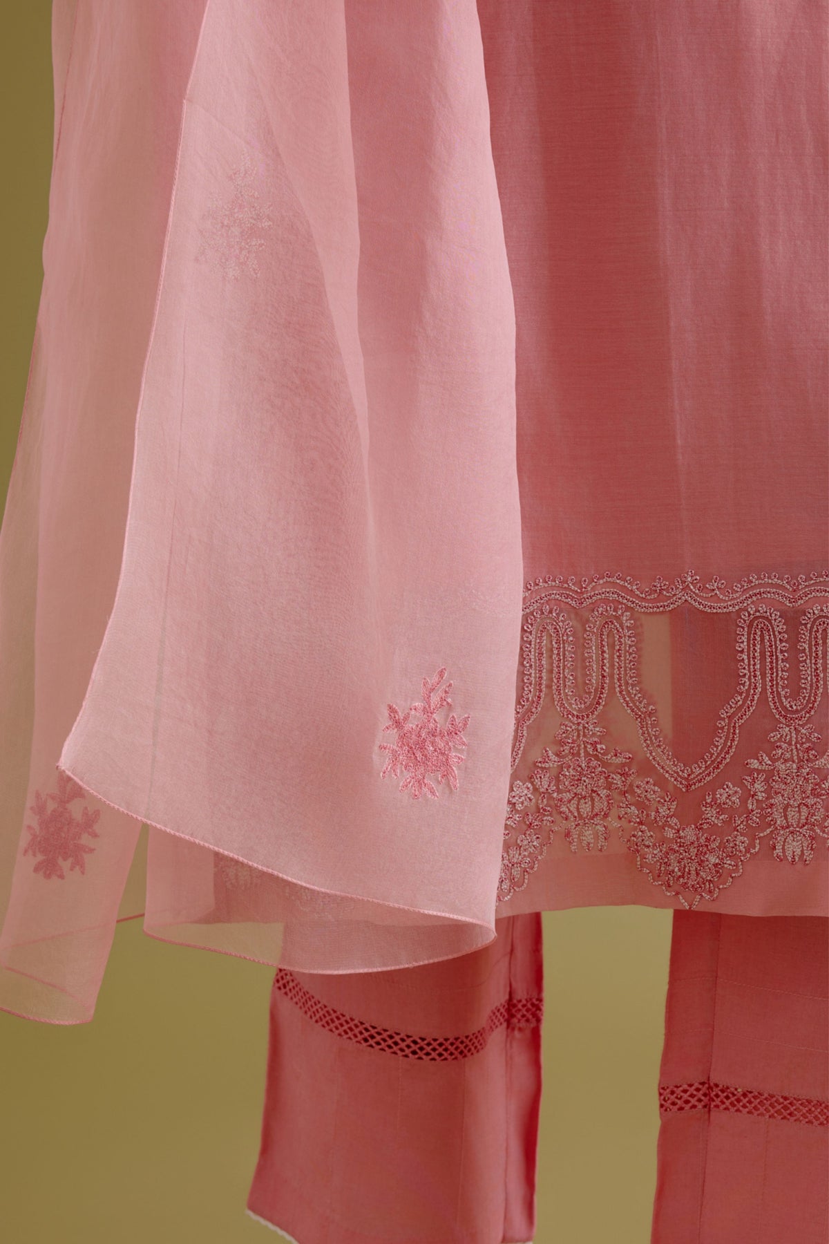 Pink Sequins Kurta Set