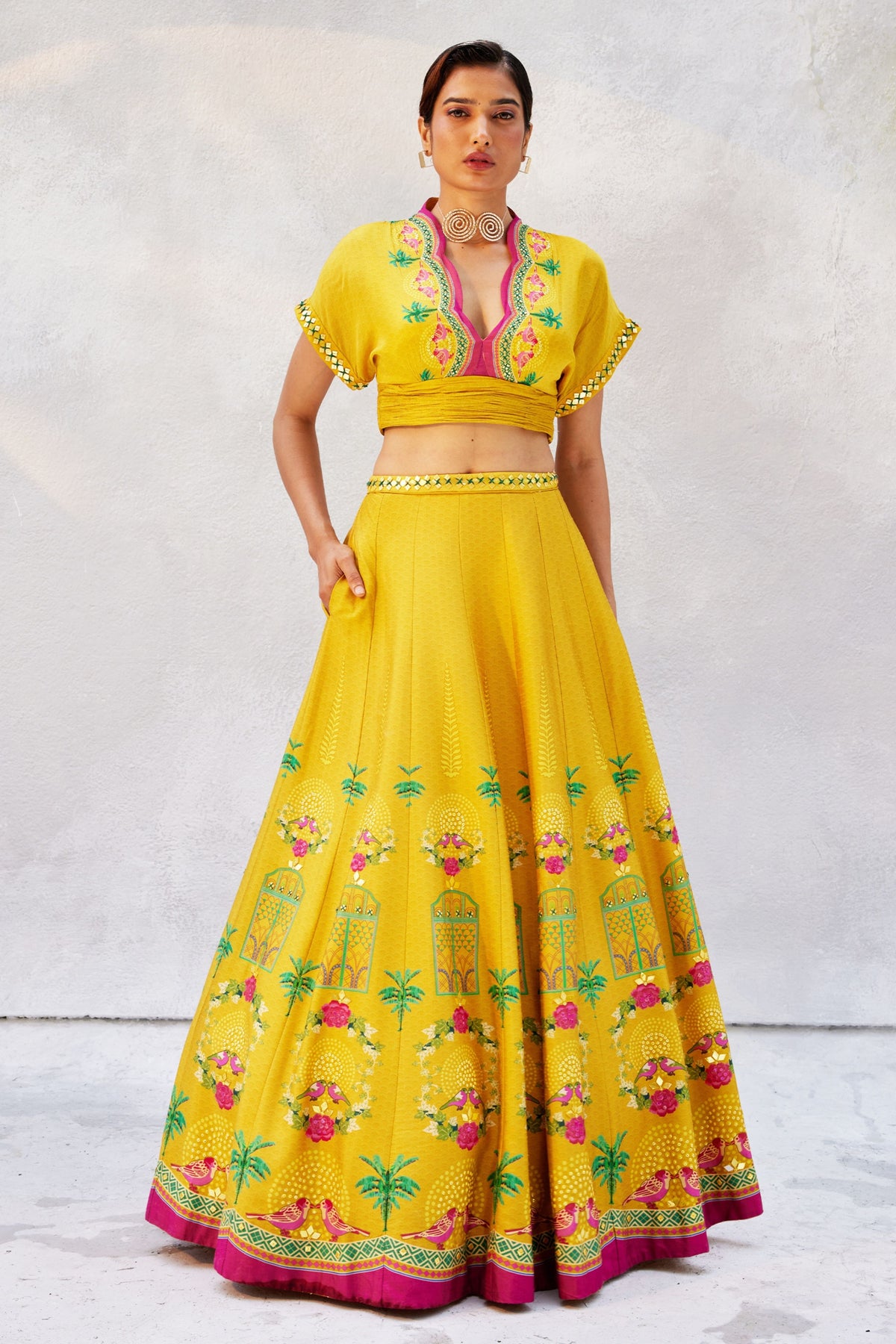 Bright Gold Lehenga Set