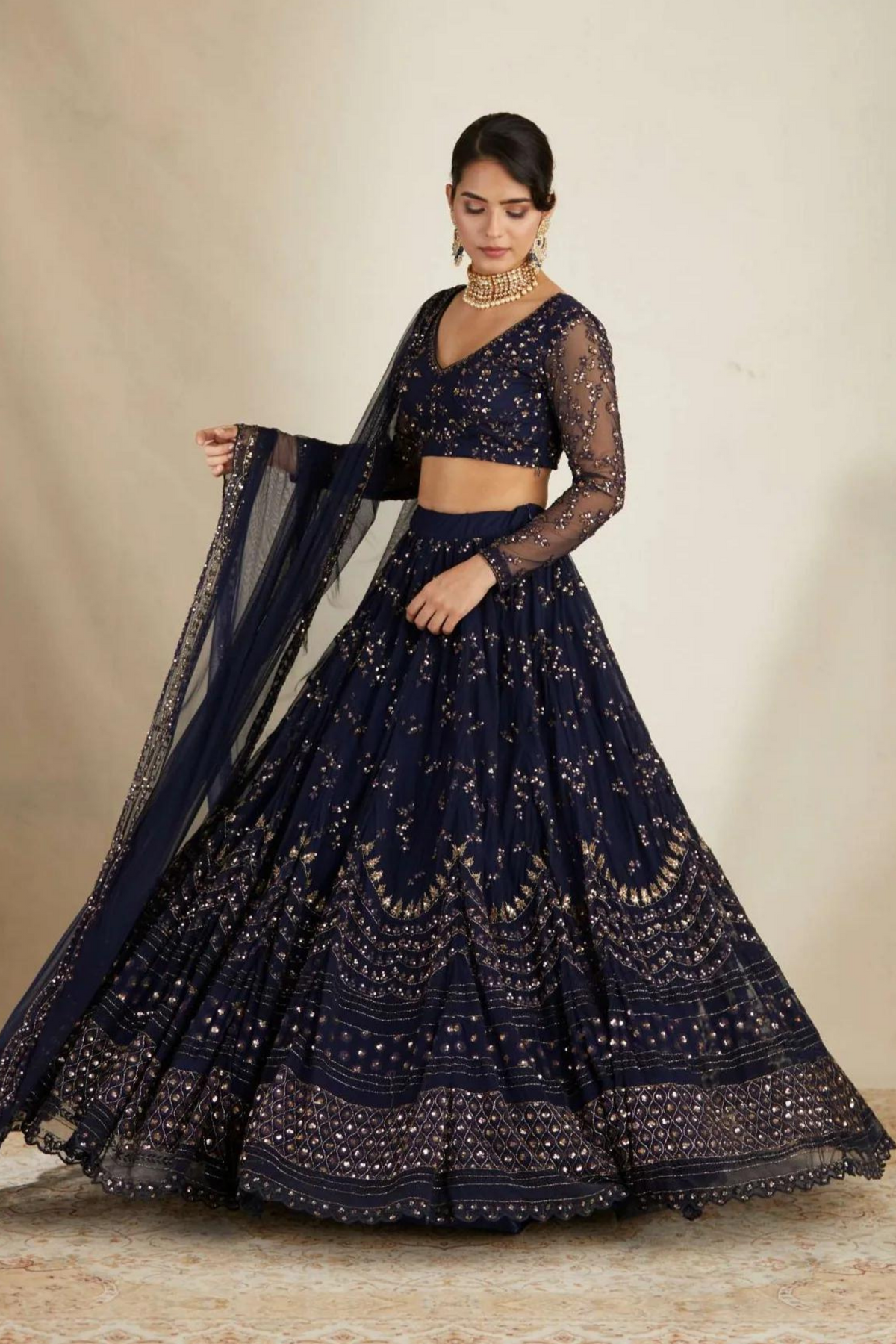 Sequence Work Lehenga Set