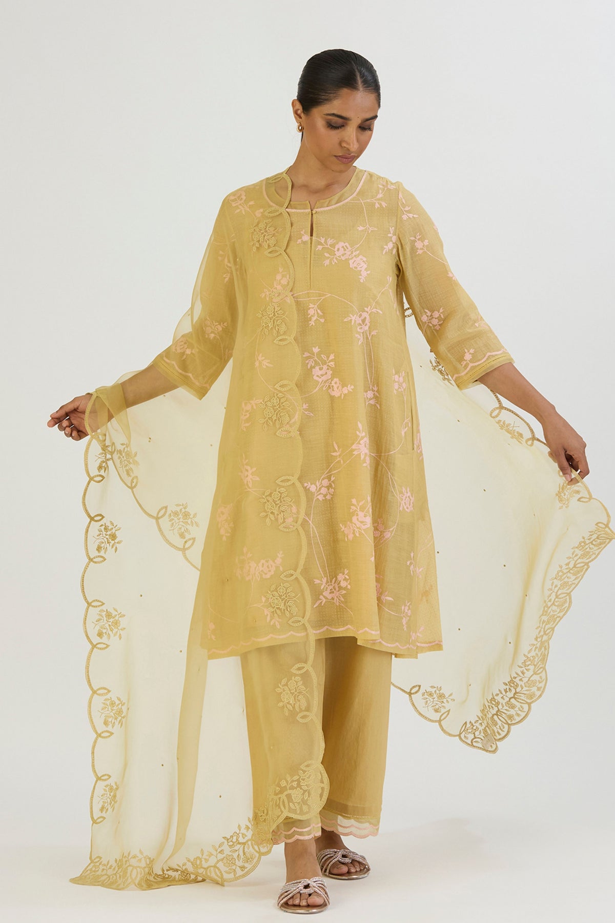 Yellow Bela Kurta and Pant