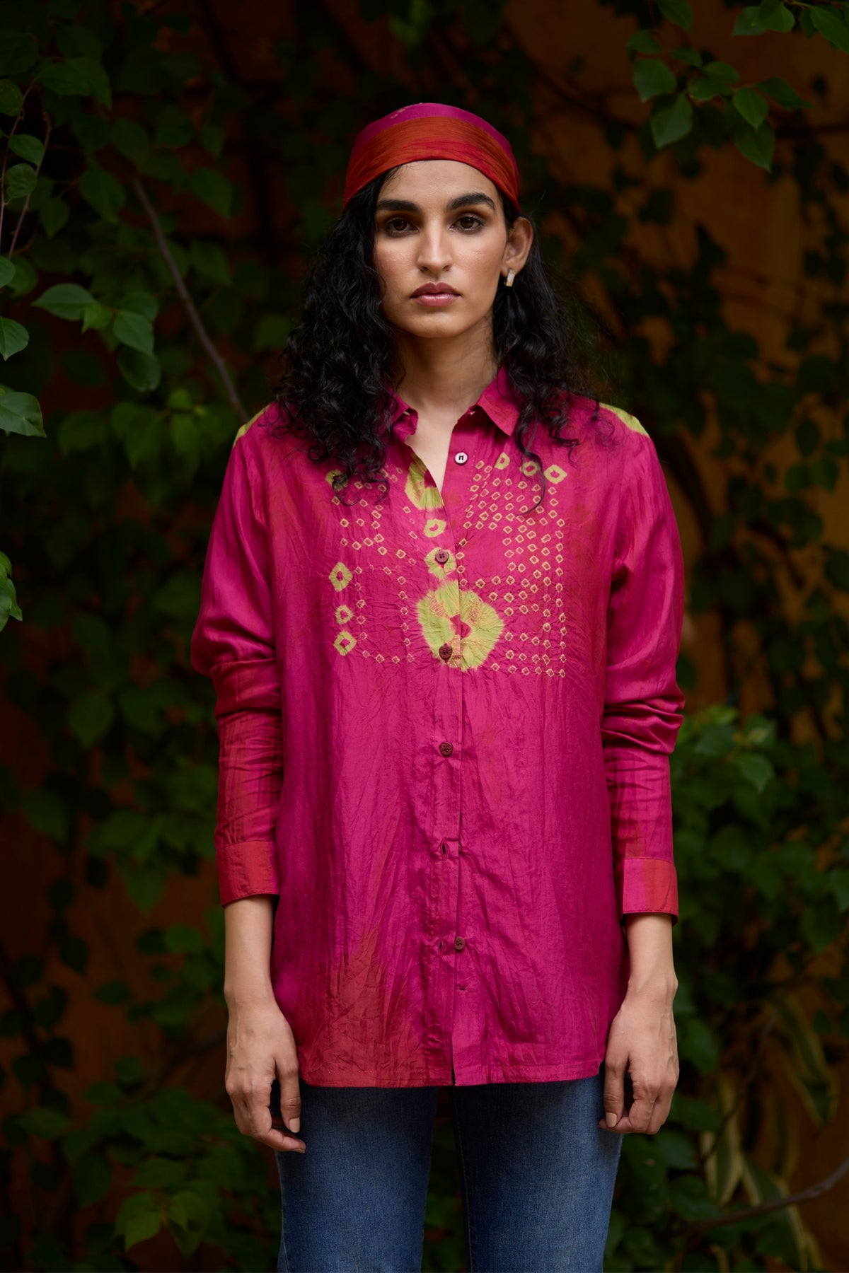 Pink Bandhni Shirt