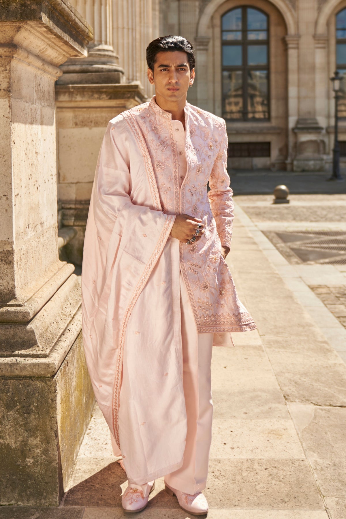 Blush Pink Sherwani Set