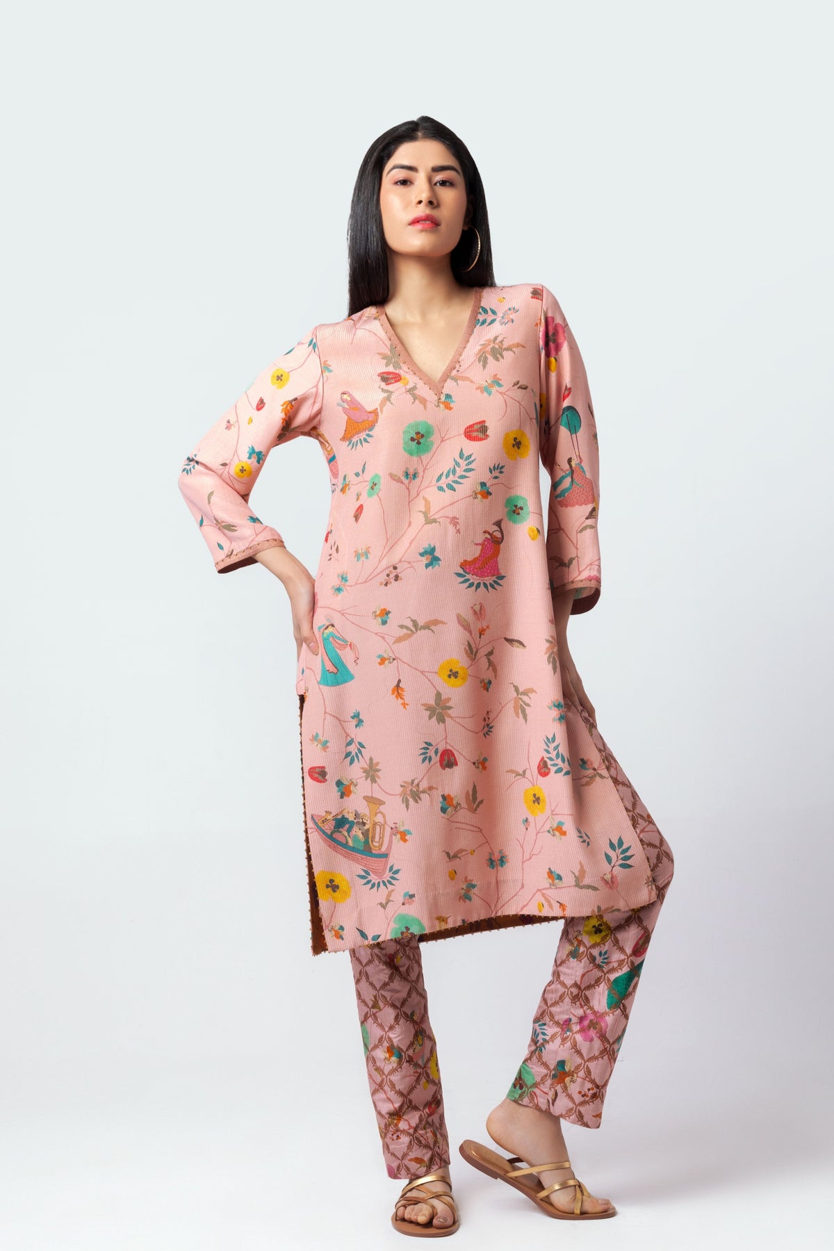 Atharv Peach Kurta