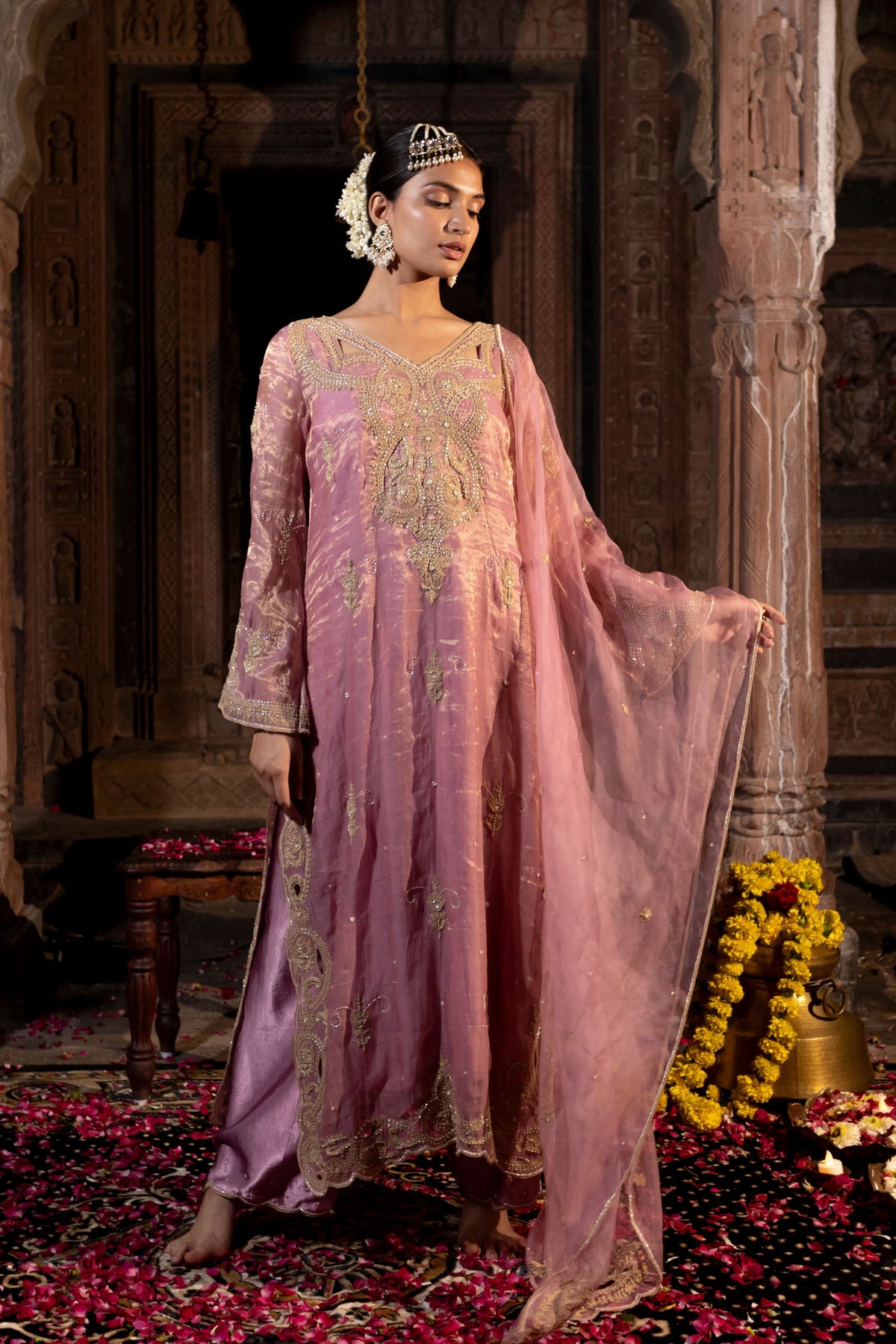 Pink Kurta Palazzo Set