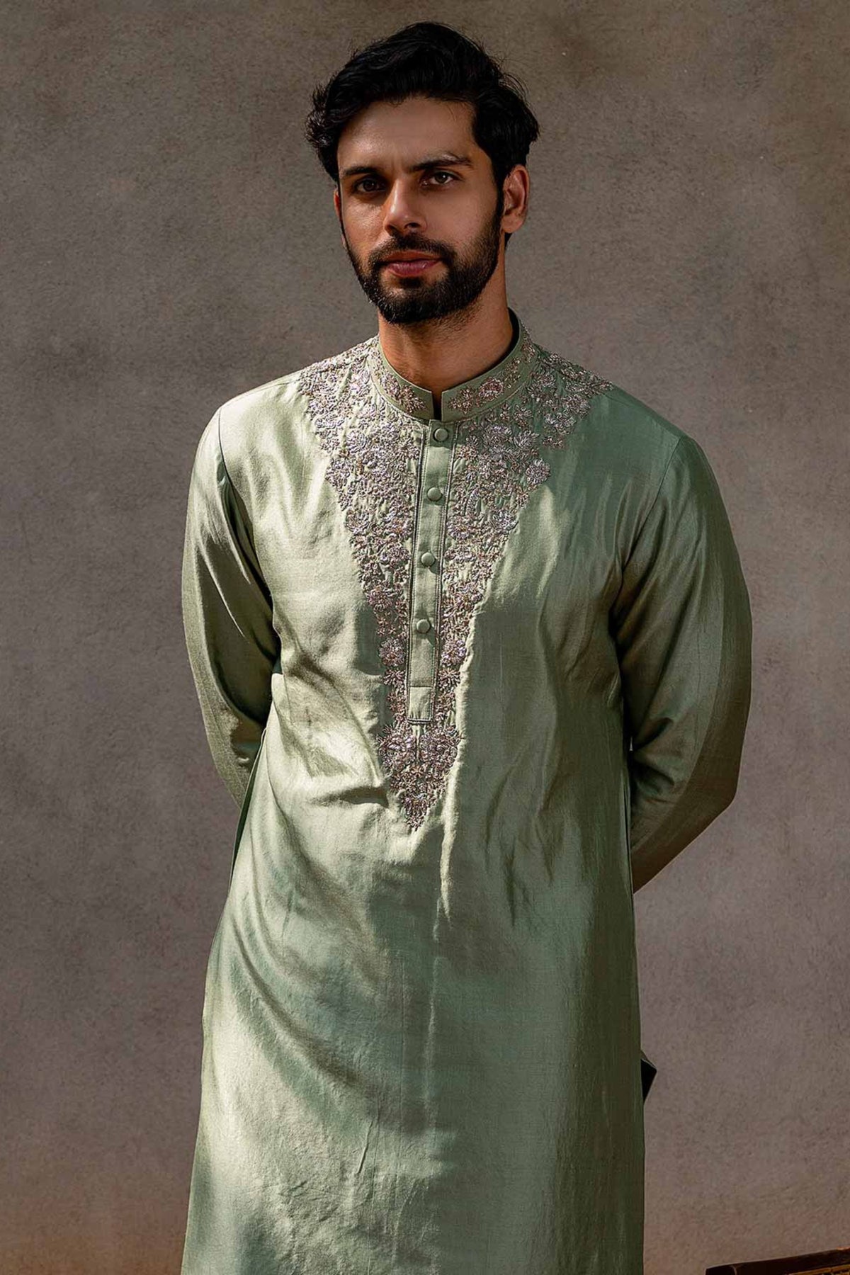 Mint Green Embroidered Kurta Set