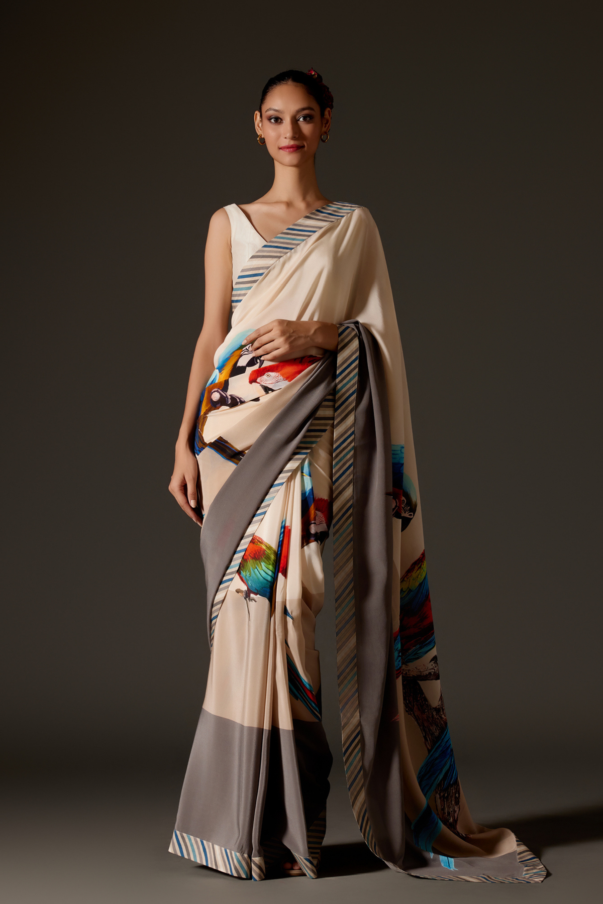 Printed Elegant Crepe Saree