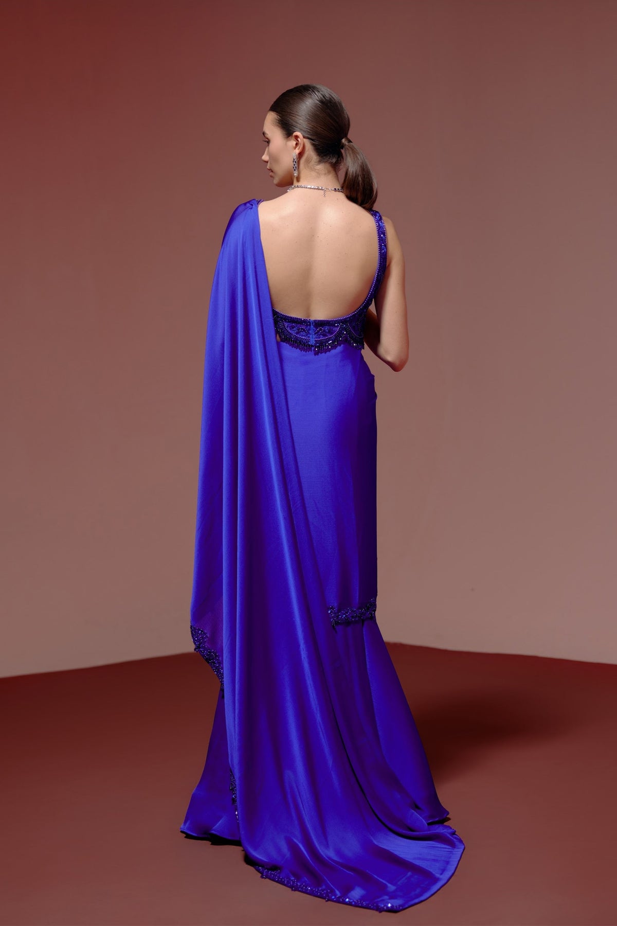 Electric Blue Drape Saree