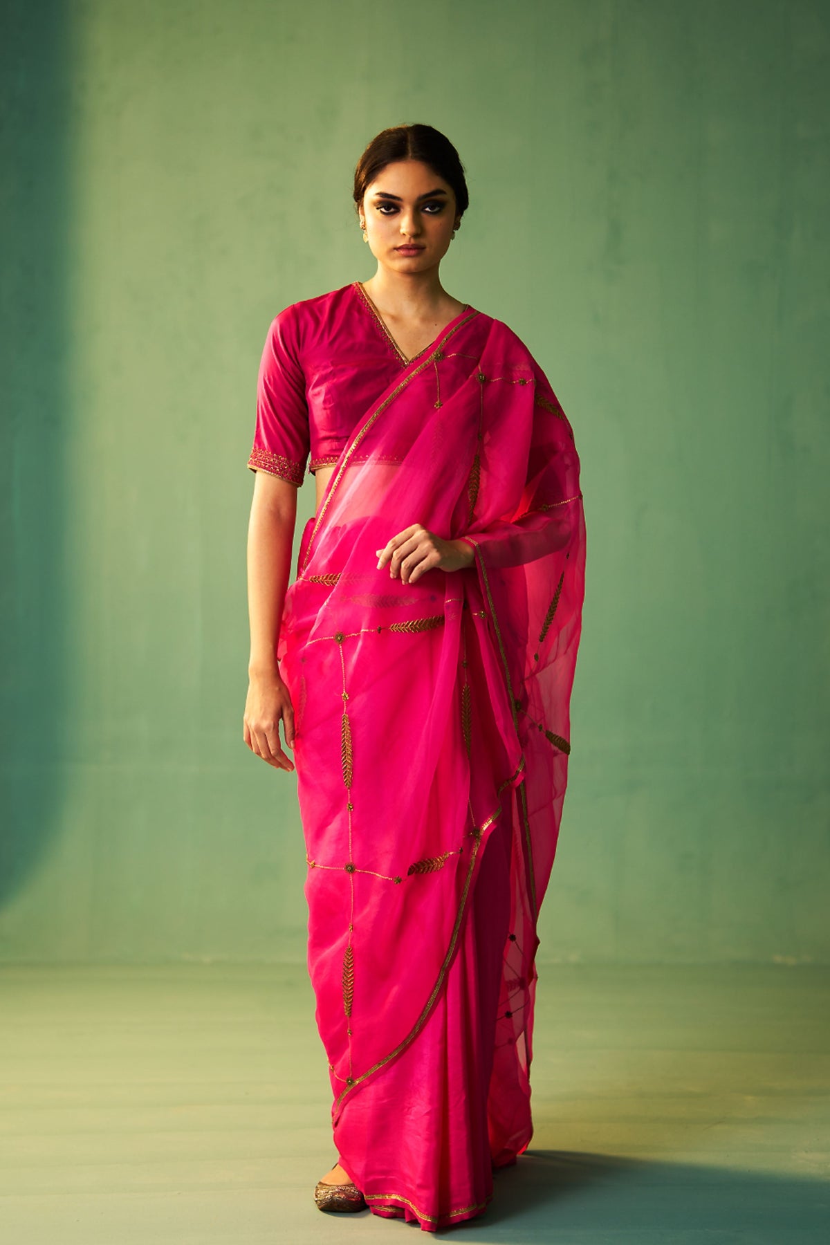 Rani Pink Sabaa Saree