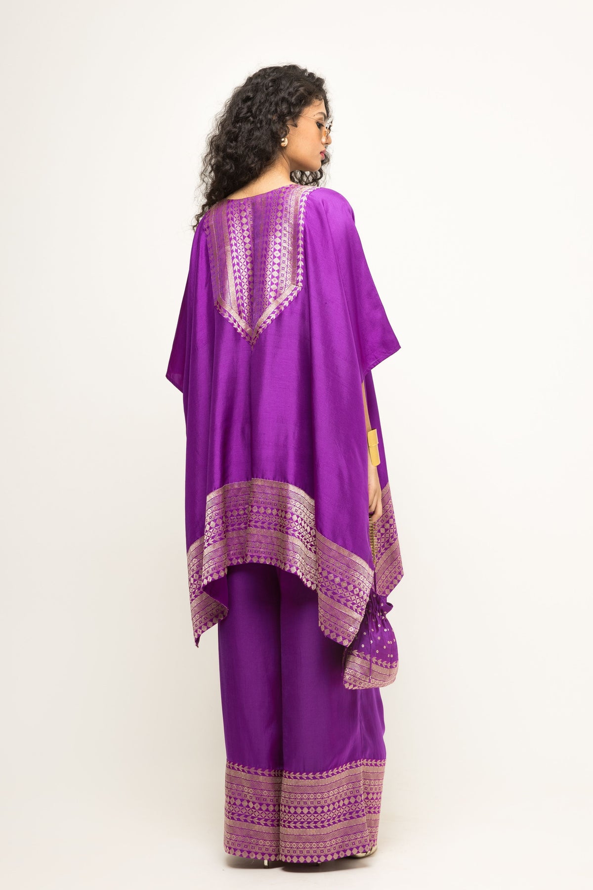 Triya Asymmetrical Purple Tunic Set