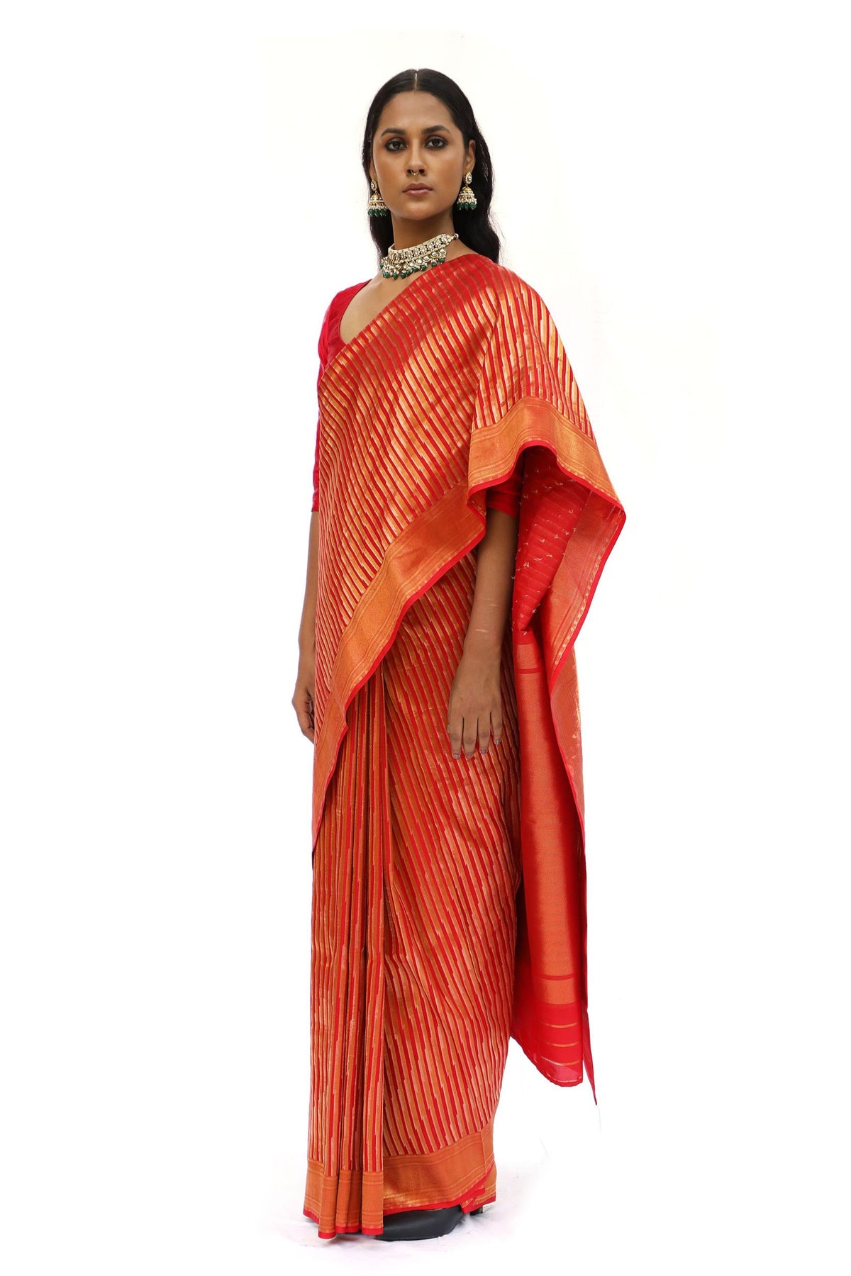 Advaita Tangy Orange Saree