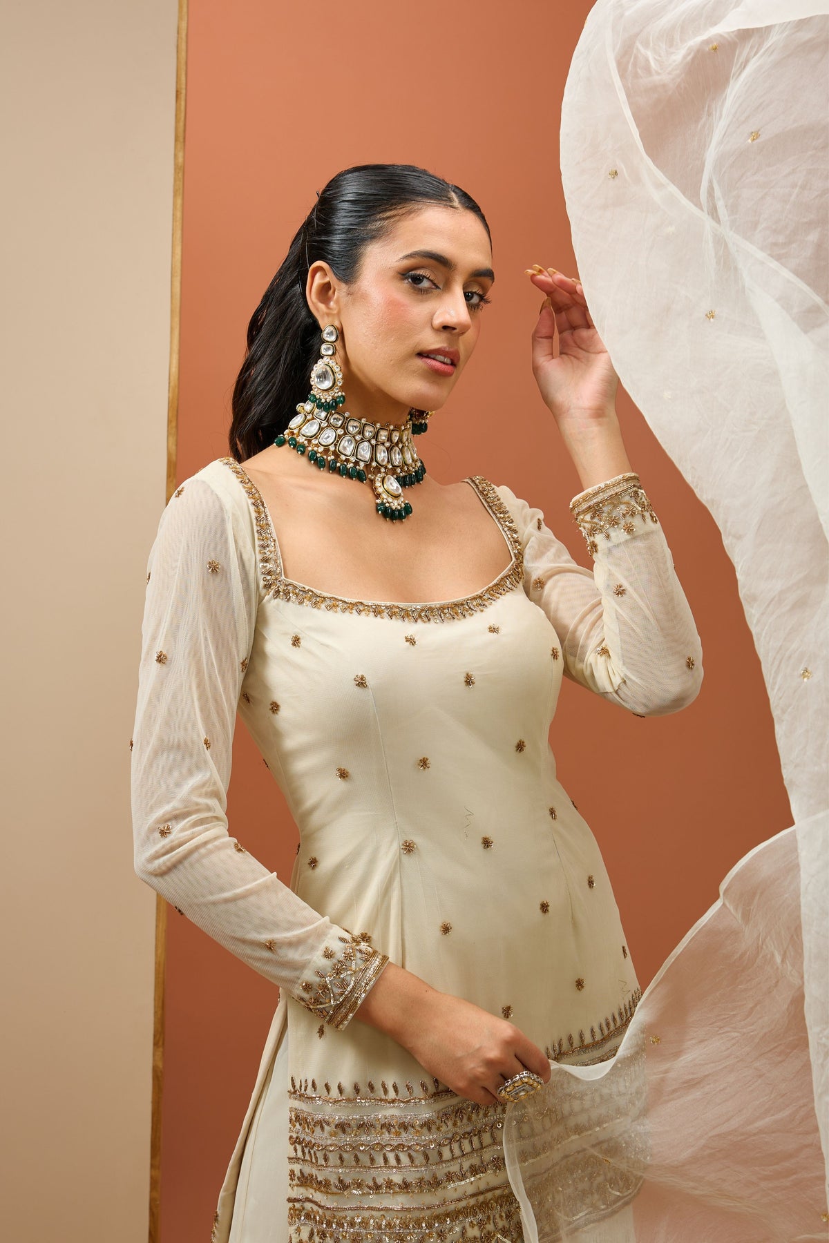 Off White Sharara Set