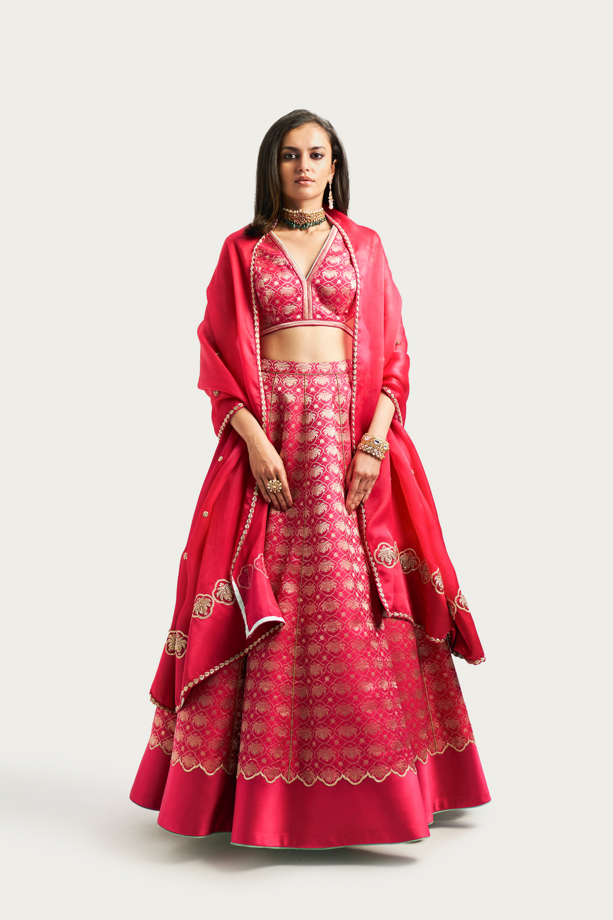 Malabar fuchsia lehenga set