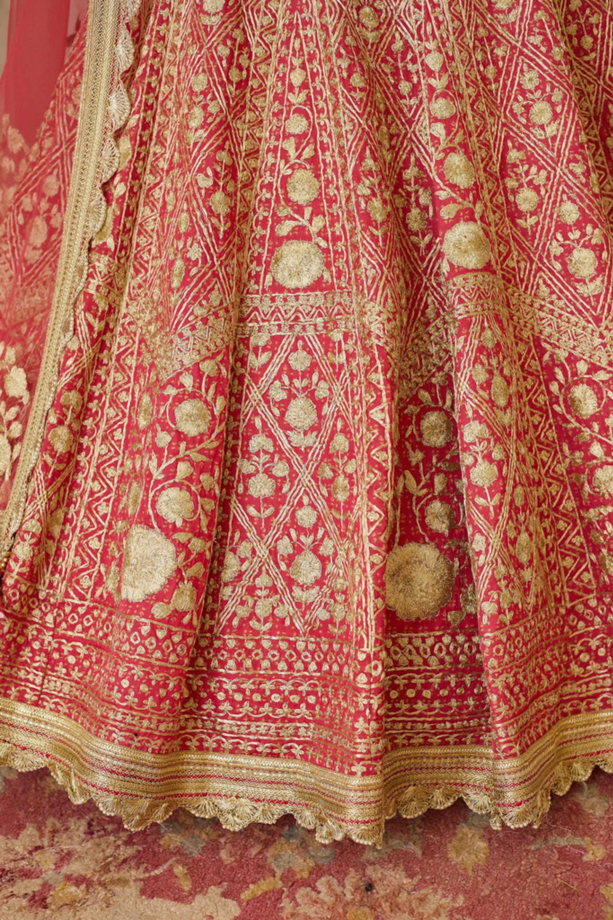 Coral lehenga set