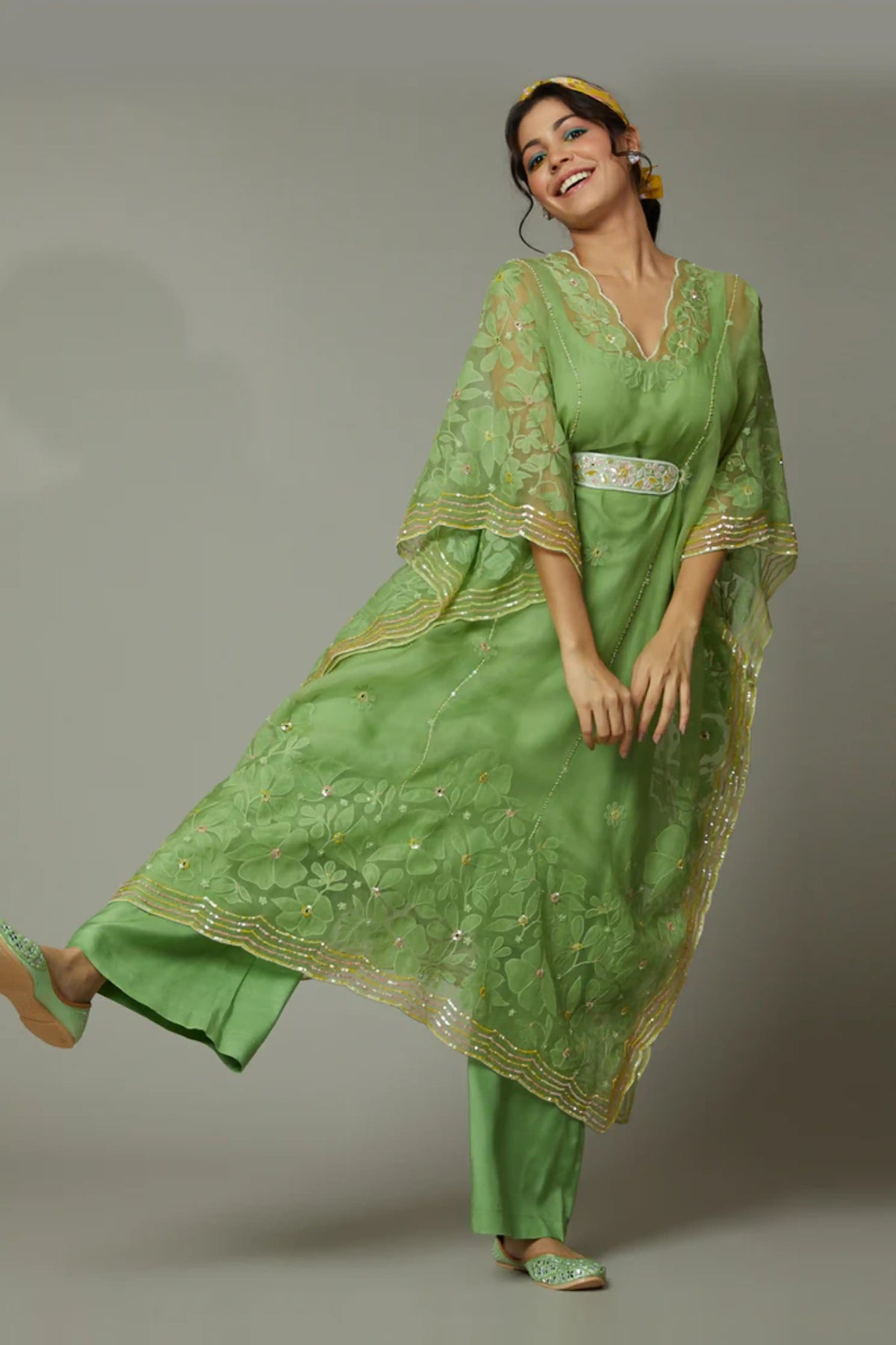 Green Apple Kaftan Set