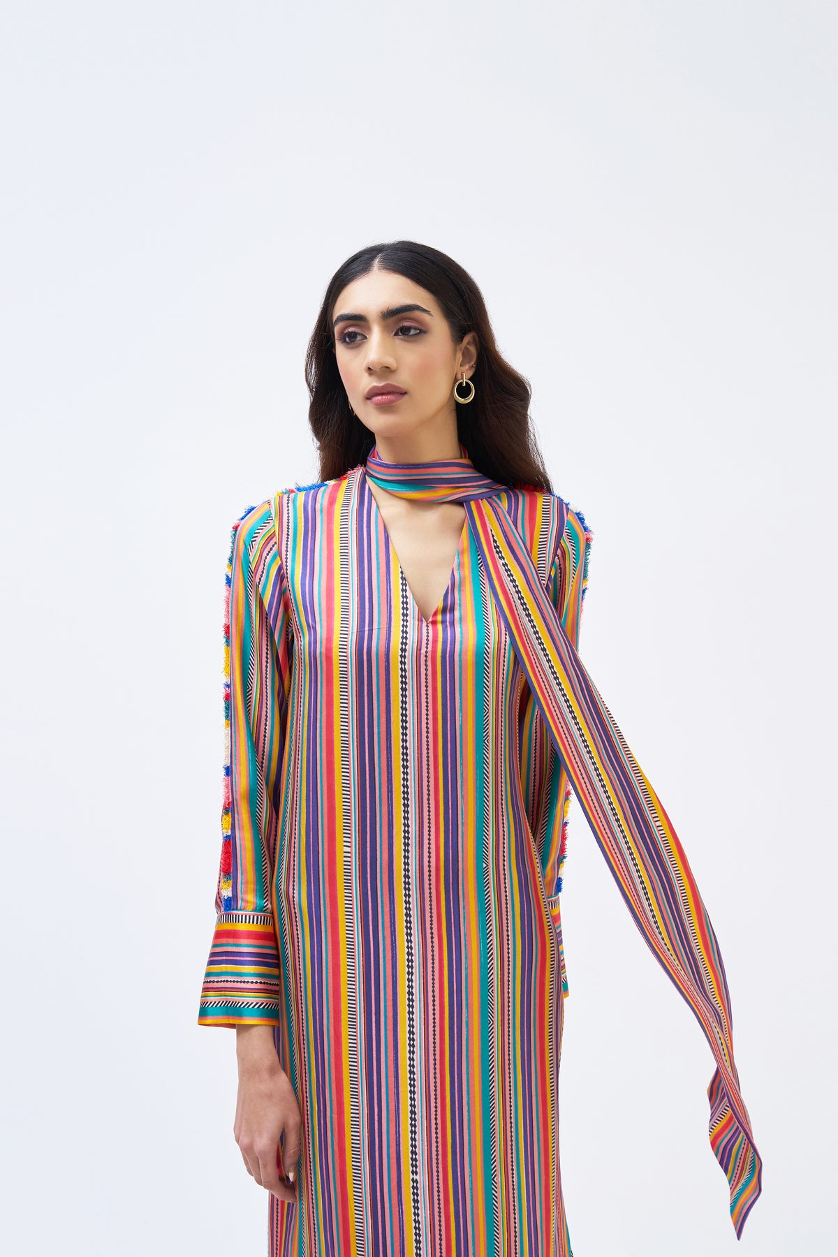 Charley Stripe Technicolour Kaftan Dress