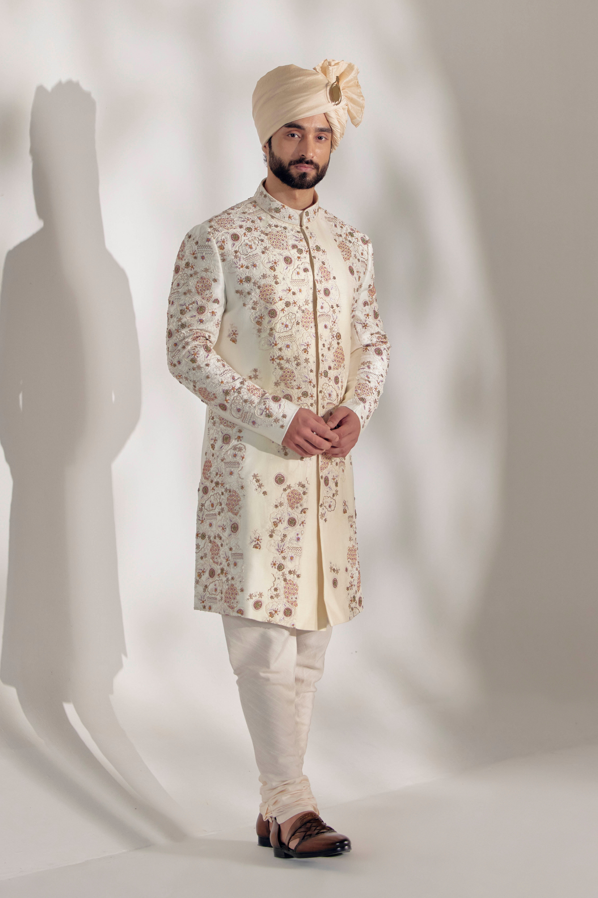 Ivory Ochre Sherwani