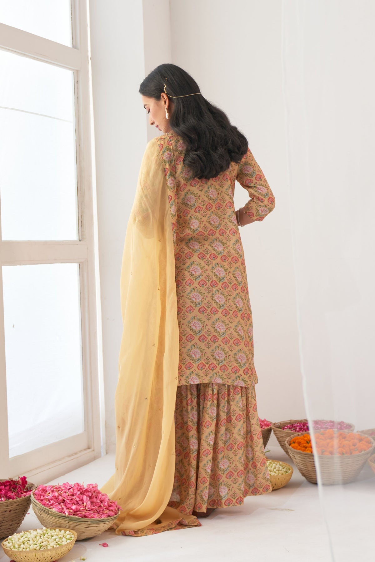 Yellow Peony Sharara Set