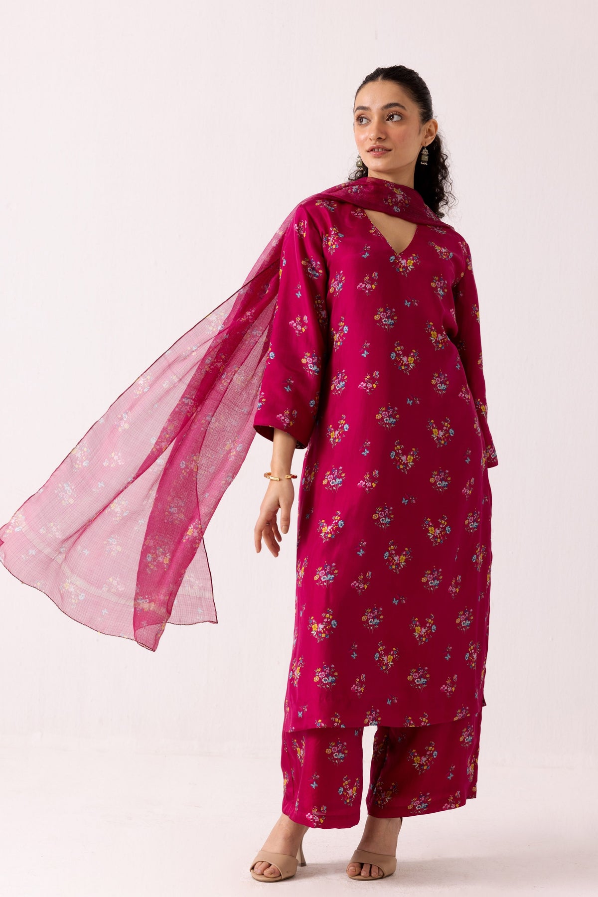 Poppy Pink Kurta Set