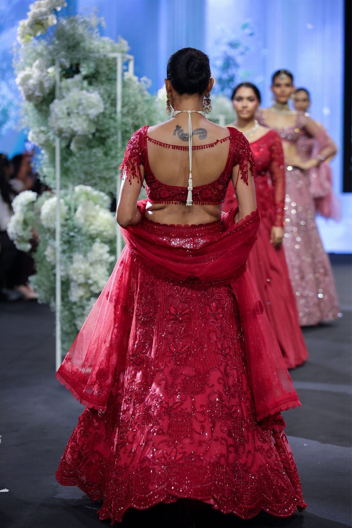 Ruby Red Lehenga Set