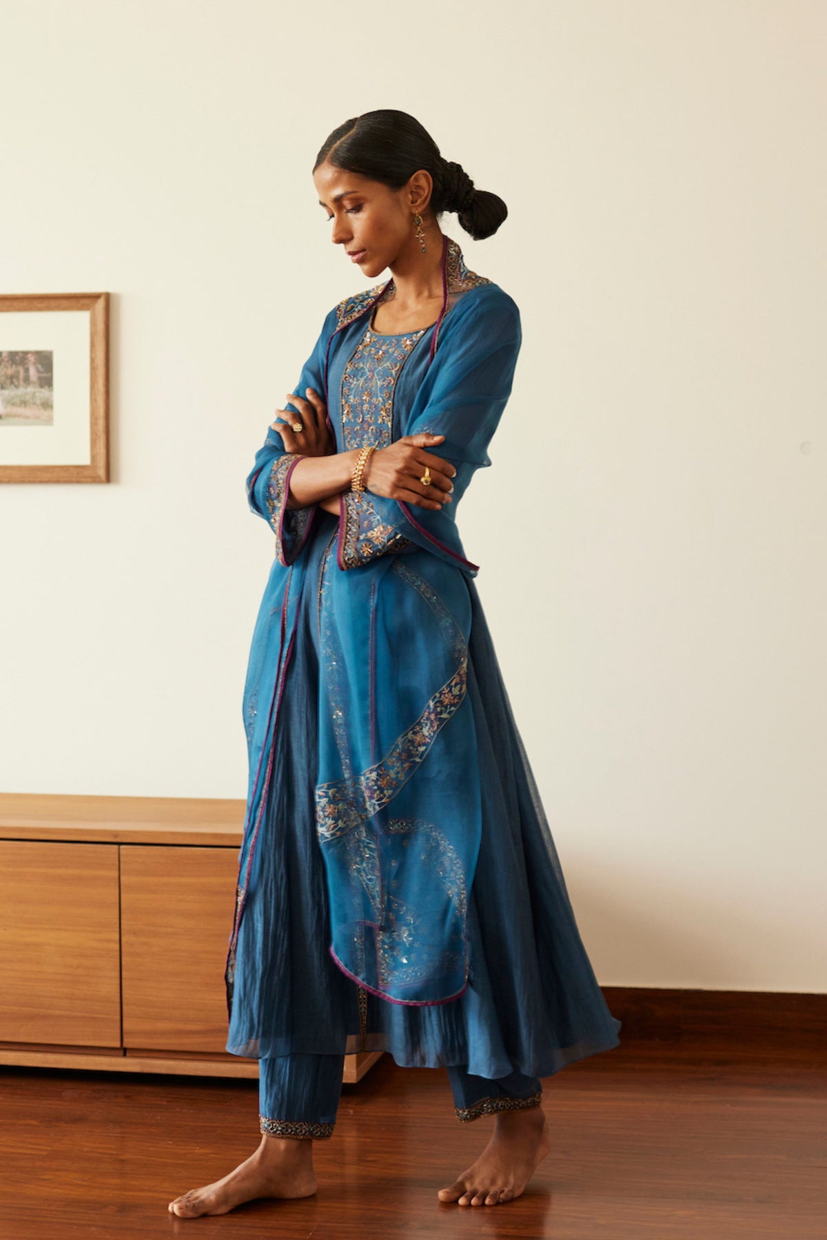 Blue Adree Kurta Set