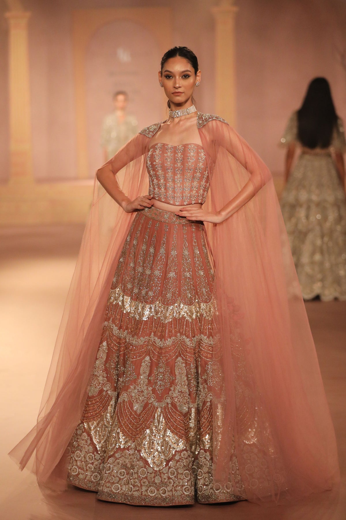 Peach Lehenga Set