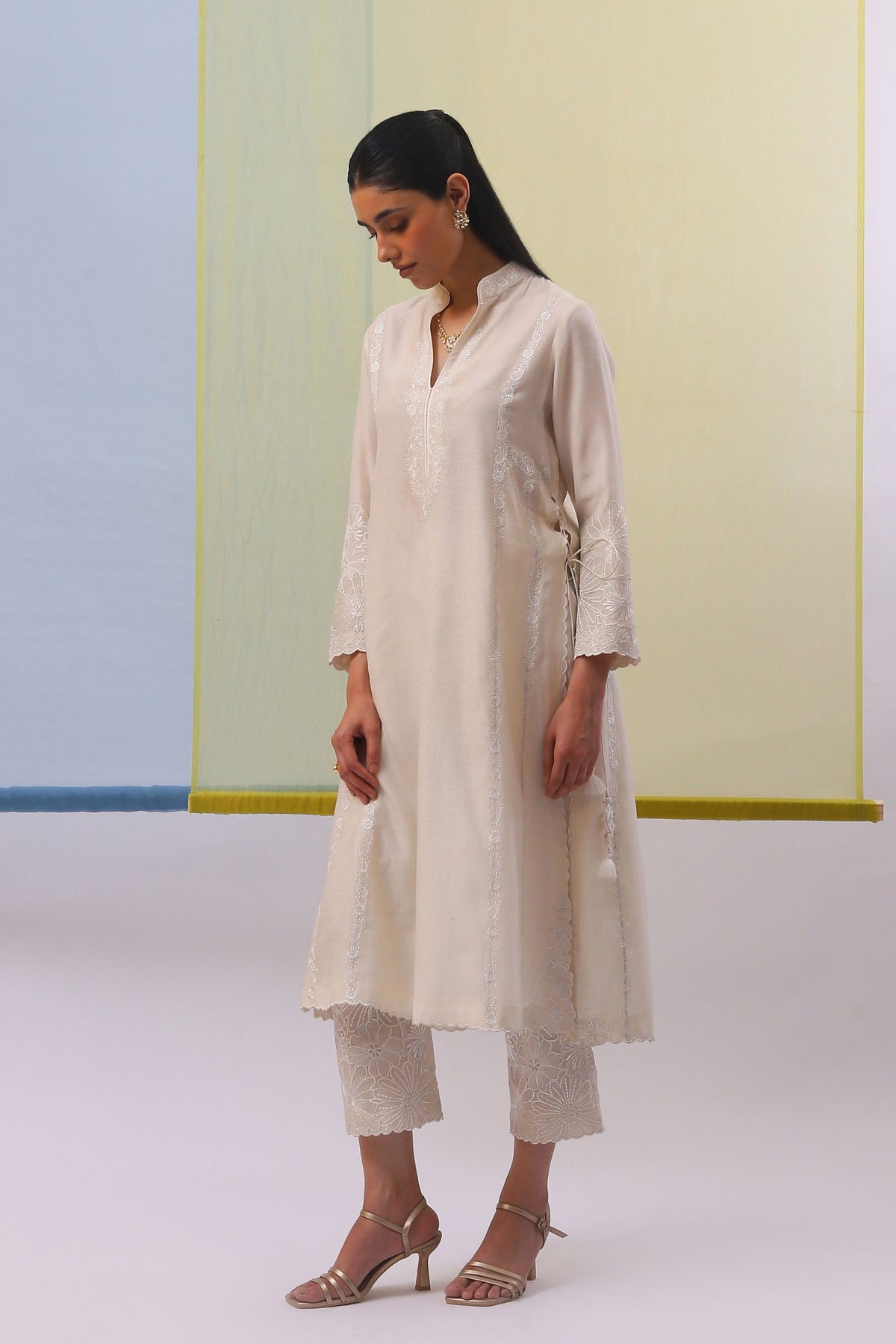 Offwhite Shazi Long Kurta Set