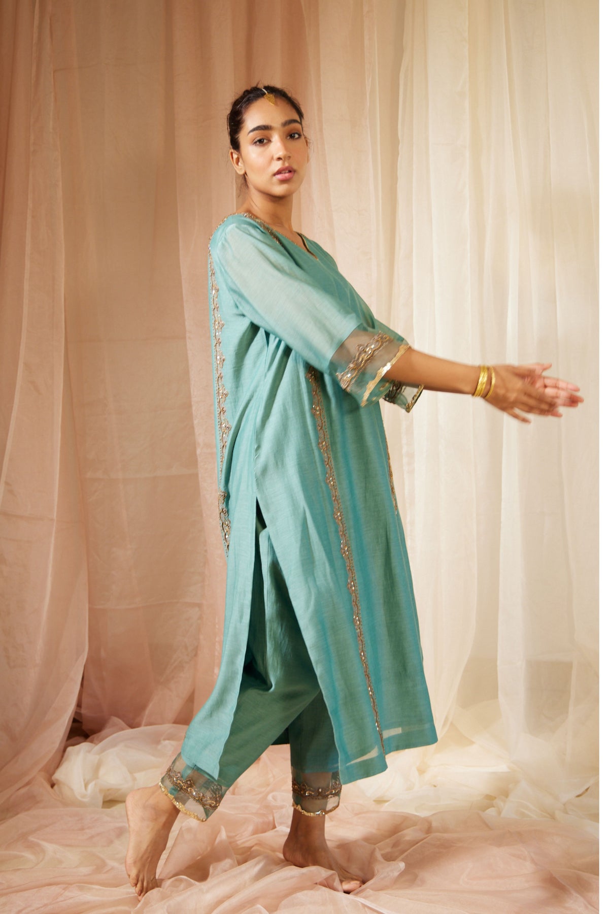 Blue Abir Kurta Set