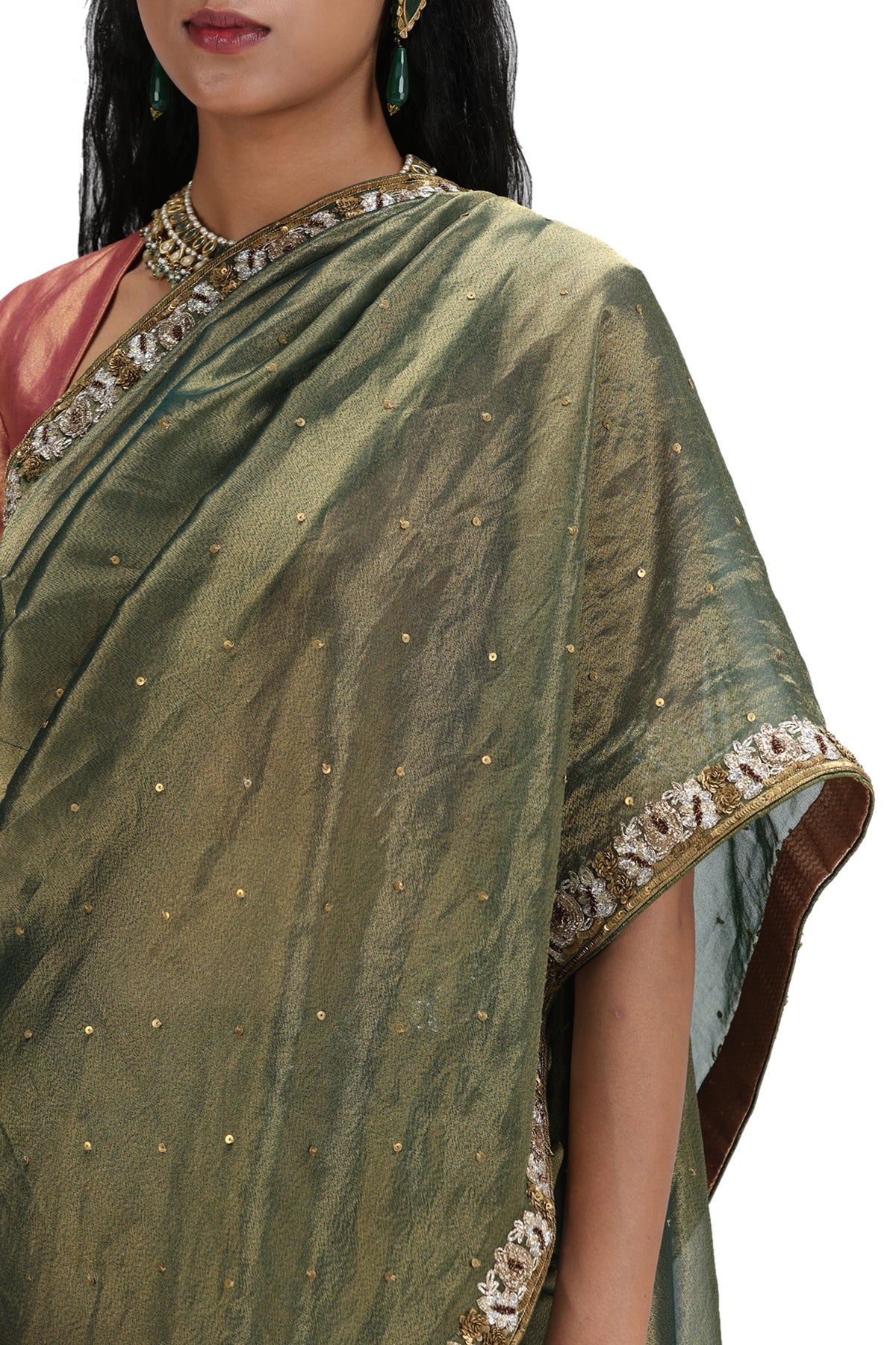 Dhairya Olive Saree Set