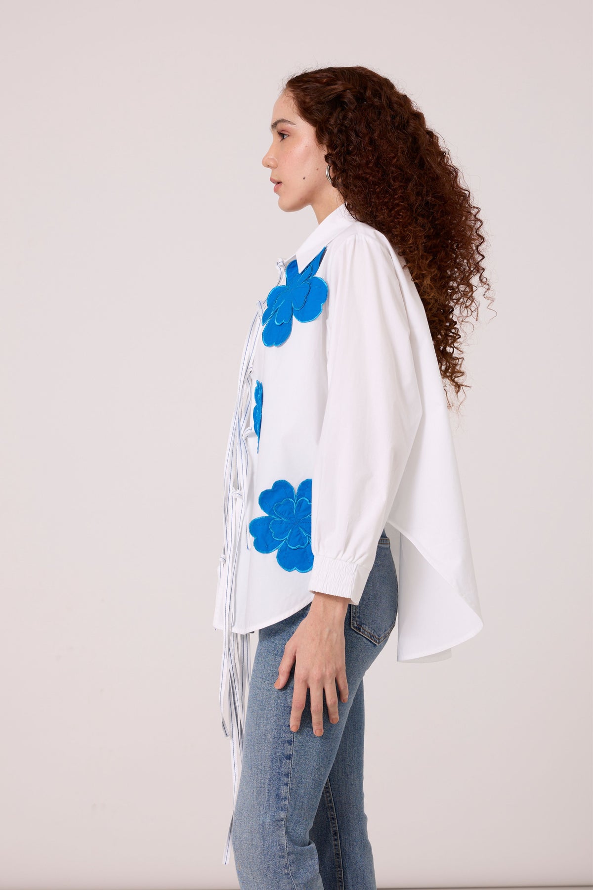 Ariel Applique Aster Blue Shirt