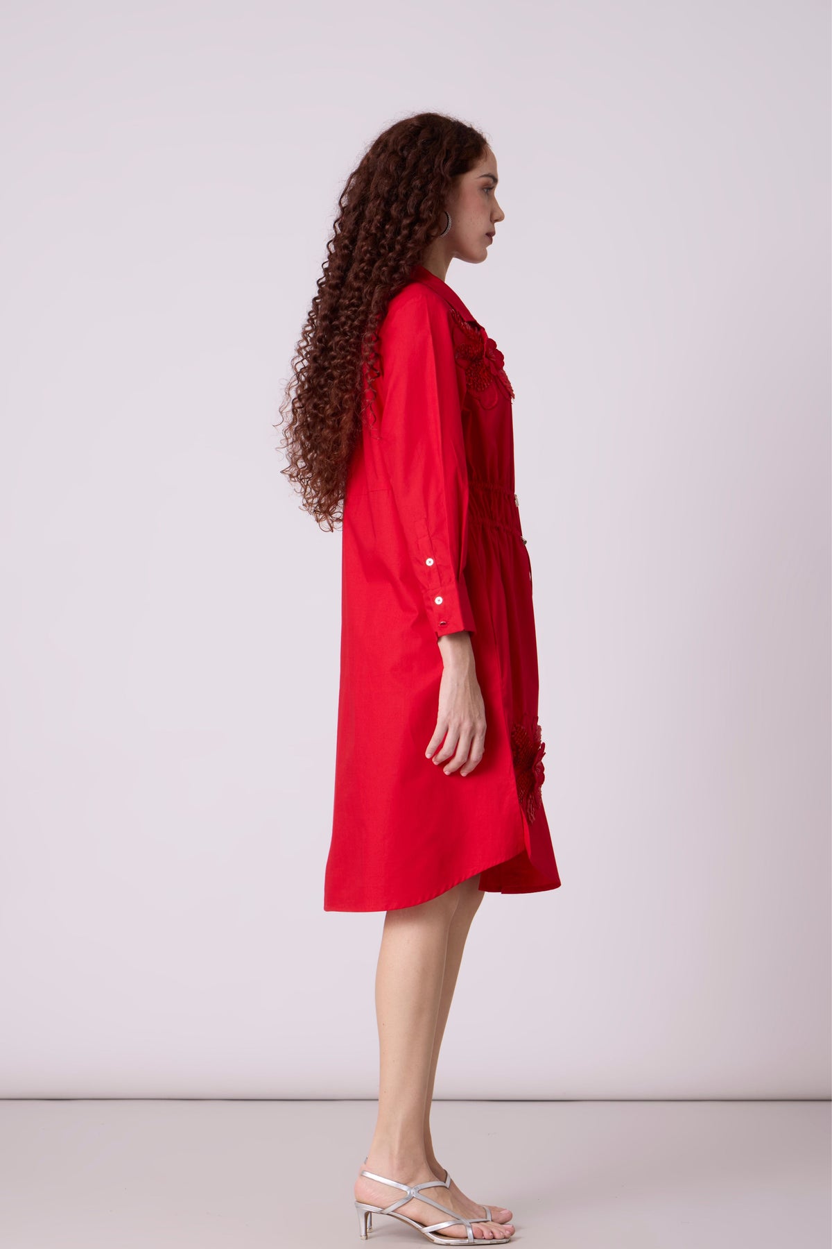 Miles Applique Paprika Red Dress