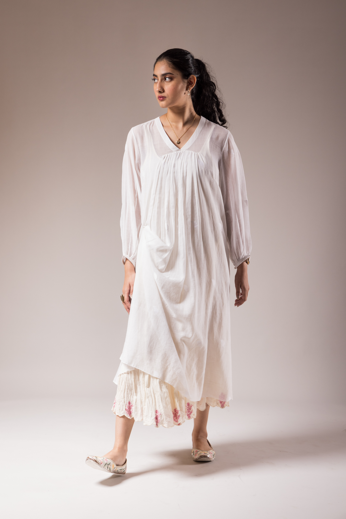 White Khadi Dress