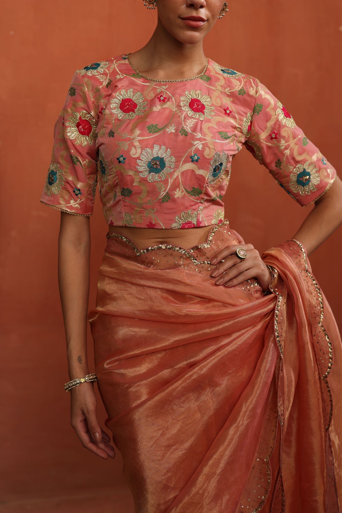 Peach Gulkand Saree