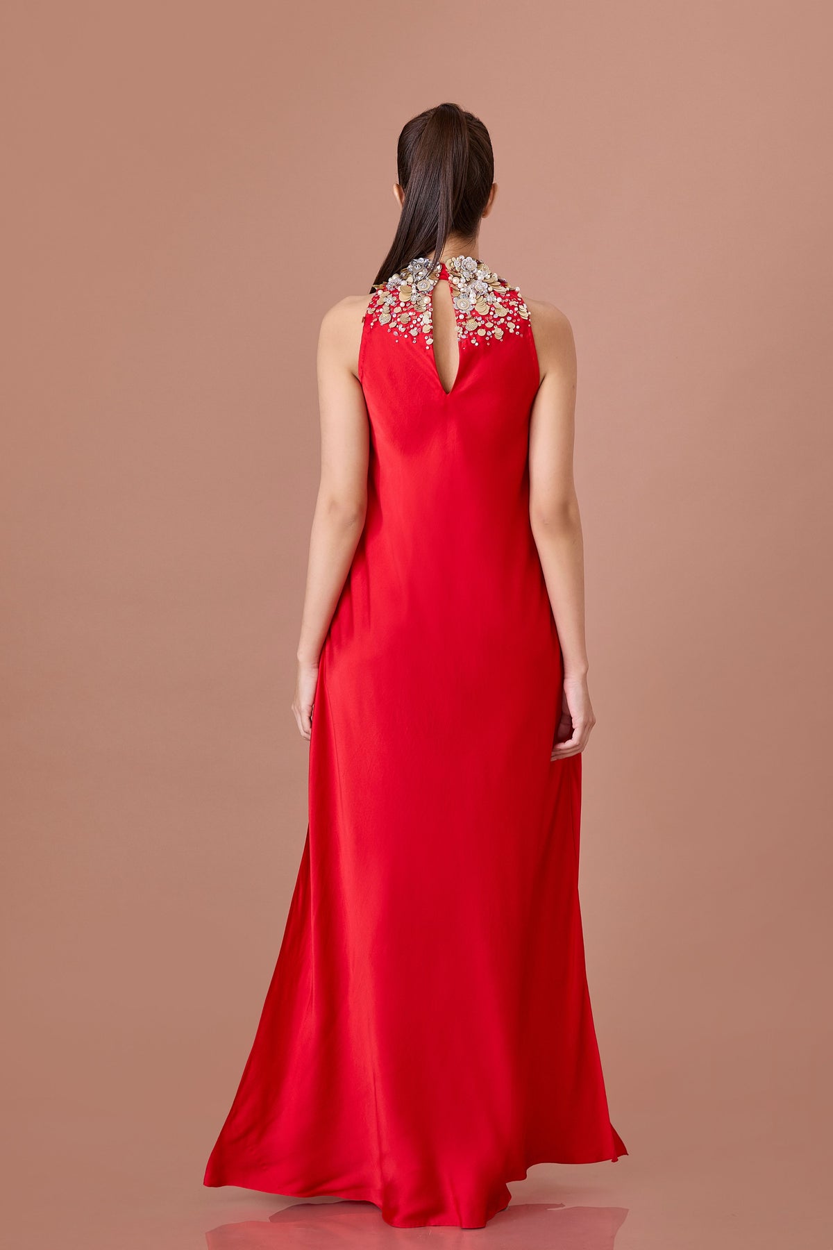 Red Long Satin Long Gown