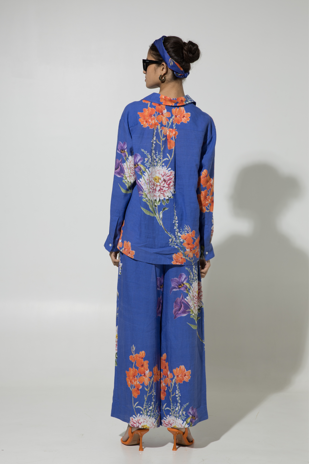 Blue Iris Floral Linen Co-ord Set