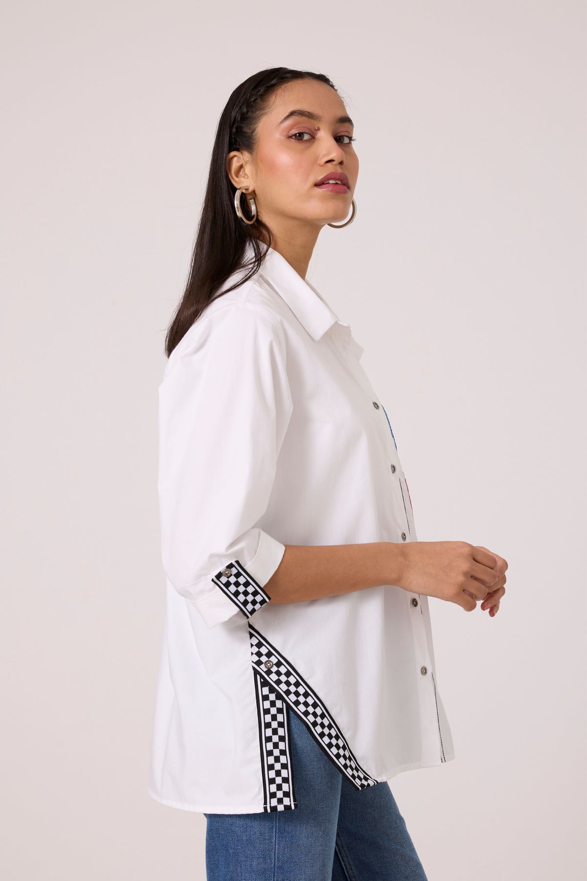 Doris Applique Bright White Shirt