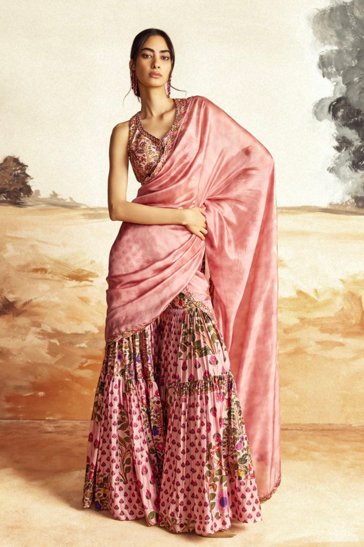 Dusky Pink Sharara Set