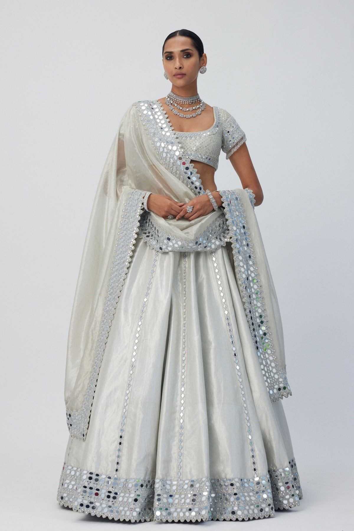 Silver Shimmer Lehenga Set