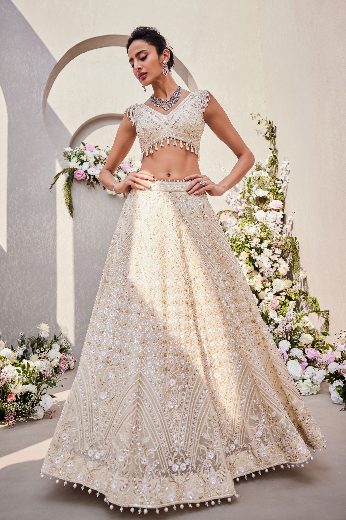 Ivory Pearl Lehenga Set