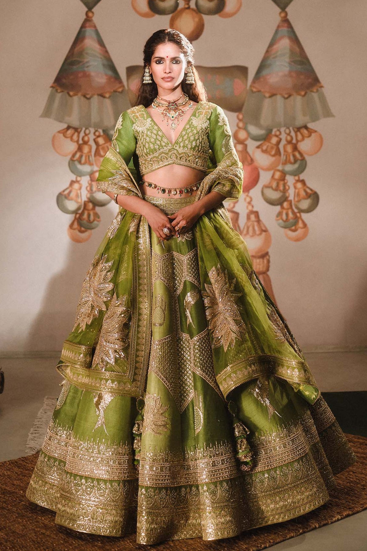 The Jaljeera Green Lehenga Set