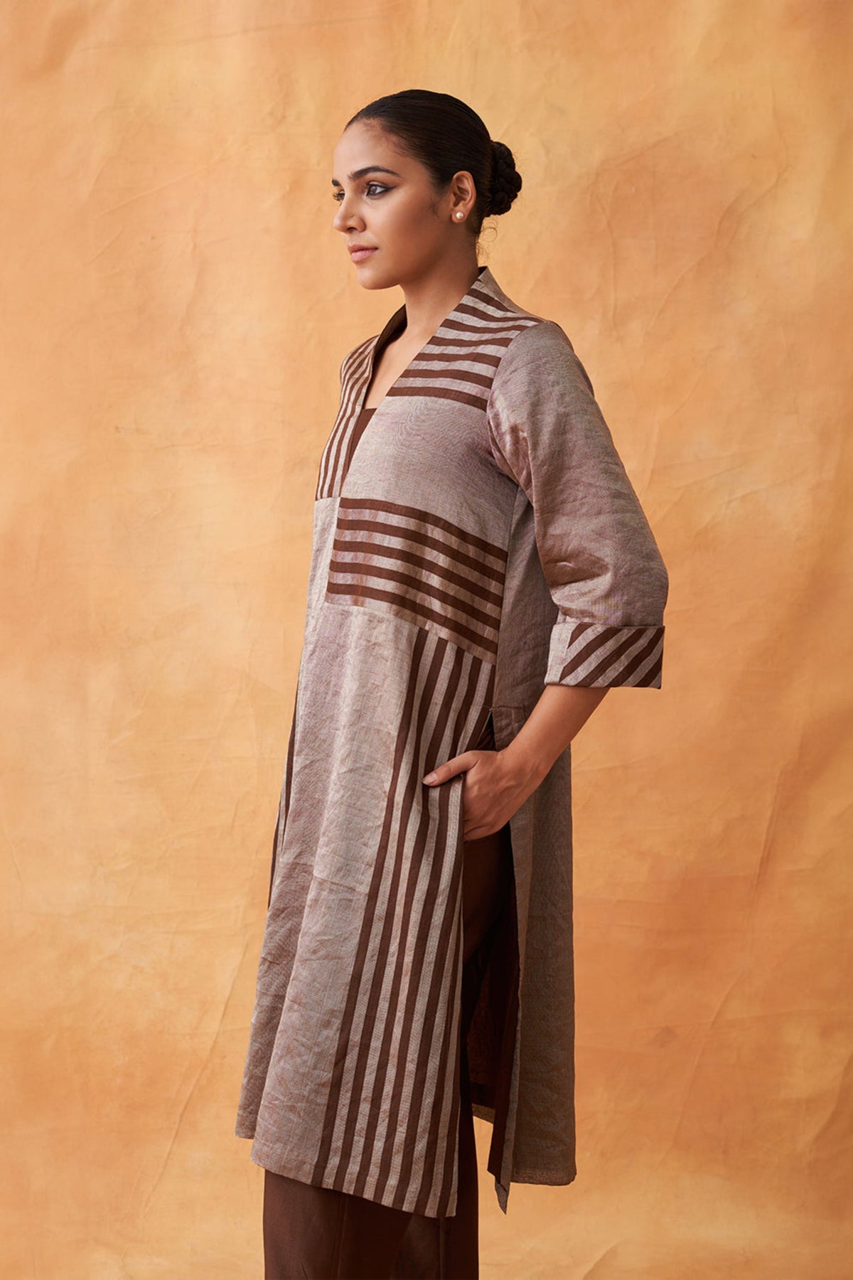 Silver Brown Kurta