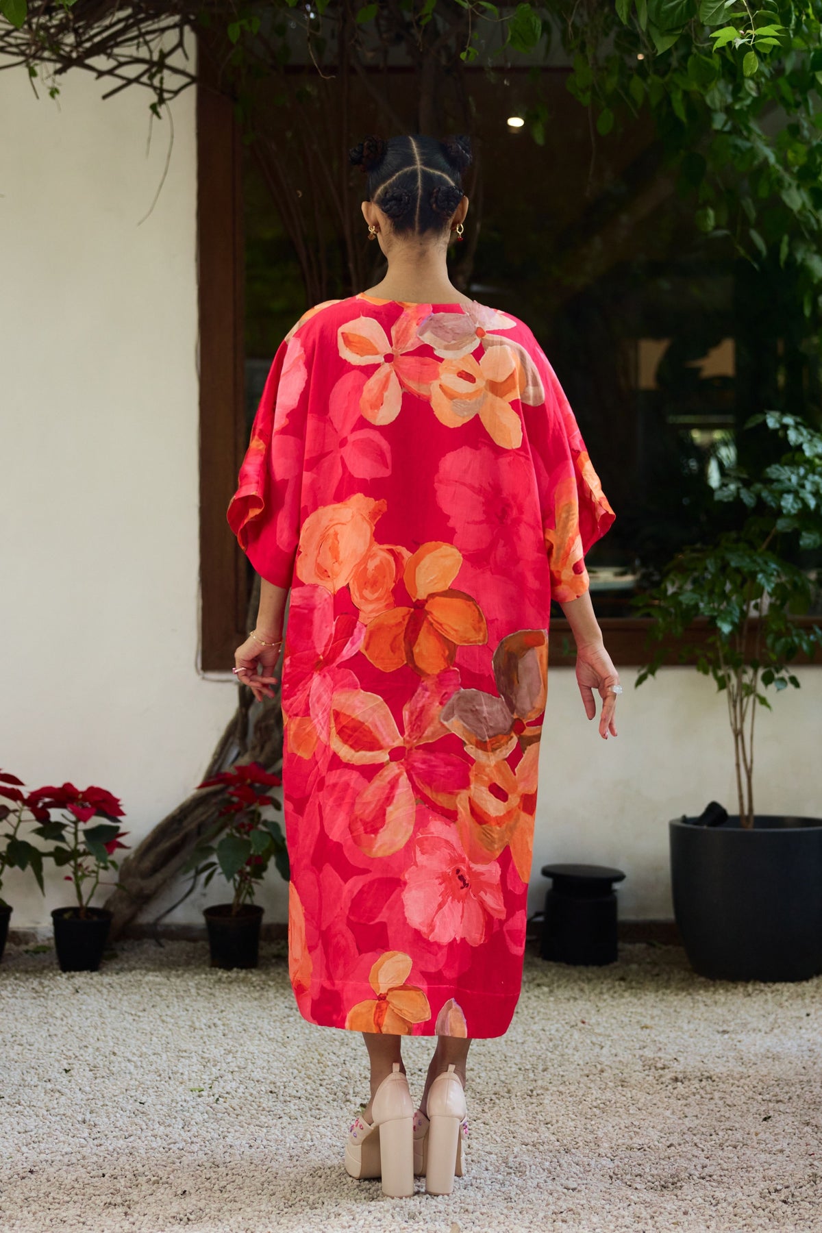 V-neck Printed Kaftan