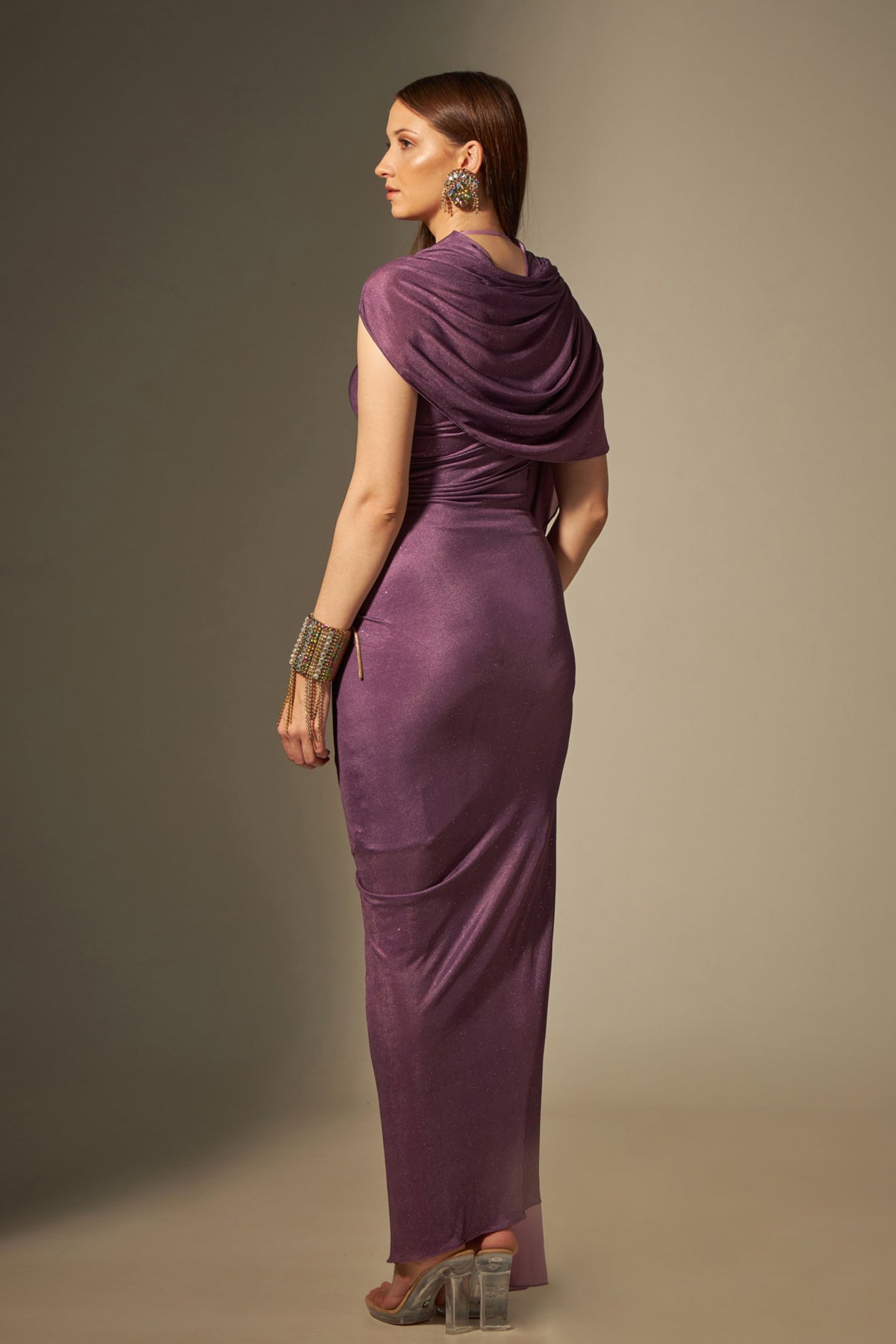 Purple Draped Gown