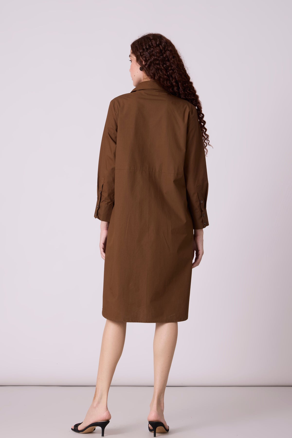 Miles Applique Olive Brown Dress