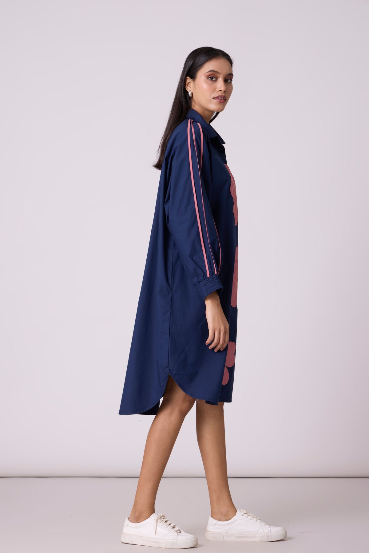 Brooke Applique Navy Blue Dress